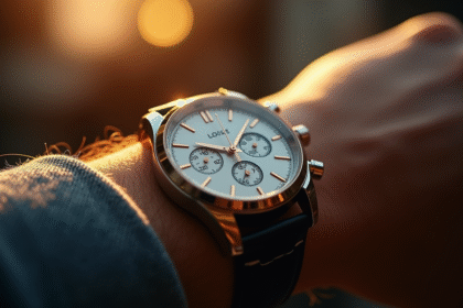 Montre élégante au poignet sous la lumière naturelle